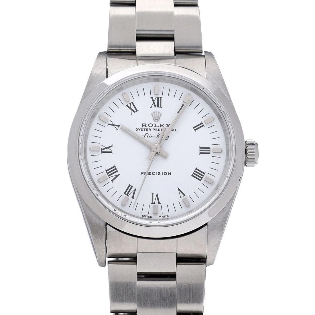 ROLEX AIR KING WHITE WATCH: ROLEX Air King white Watch Brand: ROLEX Type: Wristwatch Material: Band Material Stainless steel, Case Material Stainless steel Color: Dial Color white Size: ??Case? H/about 34mm W/about 34mm