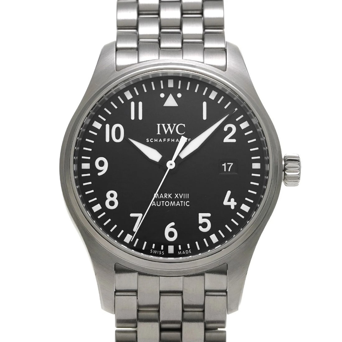 IWC PILOT BLACK WATCH: IWC Pilot black Watch Brand: IWC Type: Wristwatch Material: Band Material Stainless steel, Case Material Stainless steel Color: Dial Color black Size: ??Case? H/about 40mm W/about 40mm D/about