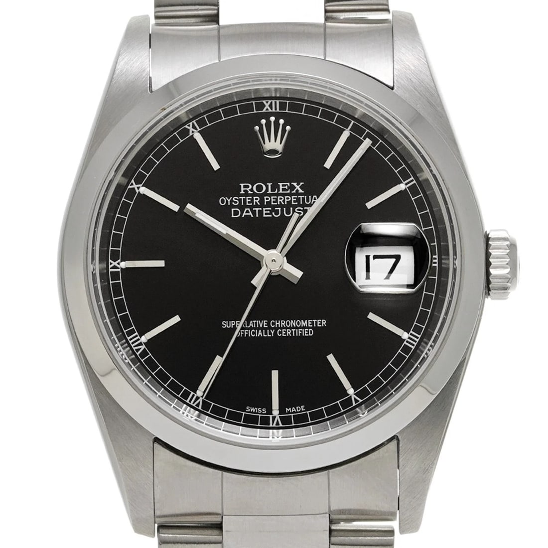 ROLEX DATEJUST BLACK WATCH - 4
