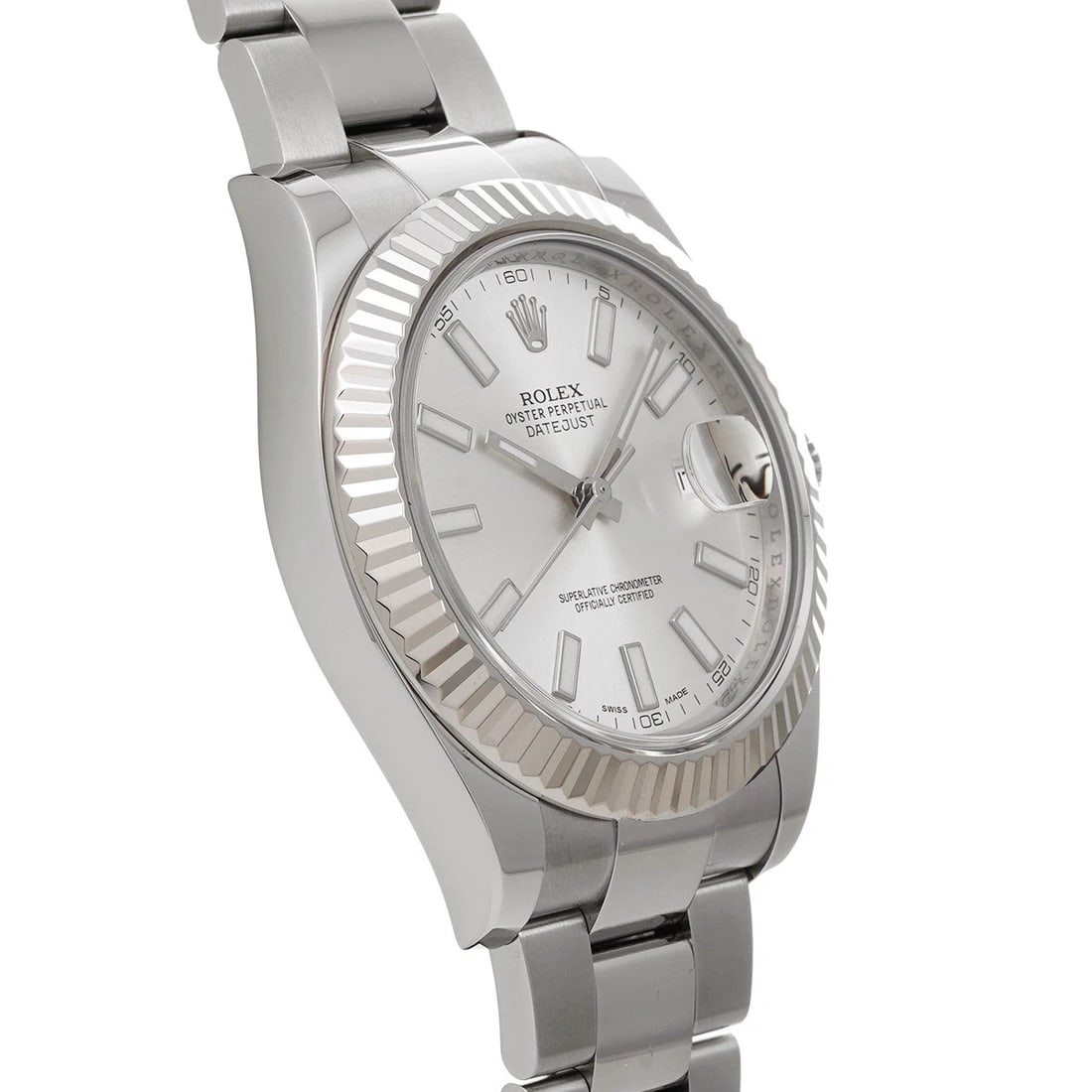 ROLEX DATEJUST SILVER WATCH - 3