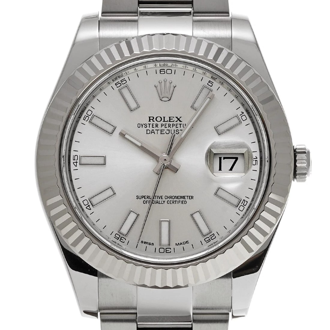 ROLEX DATEJUST SILVER WATCH - 4