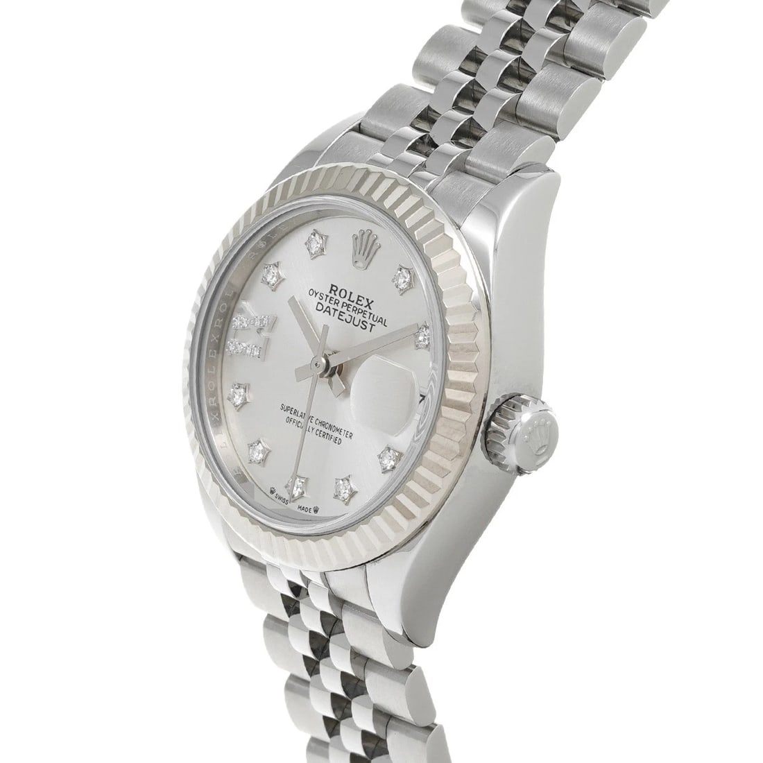 ROLEX DATEJUST SILVER DIAMOND WATCH - 2