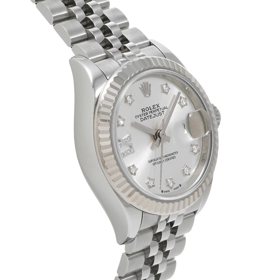 ROLEX DATEJUST SILVER DIAMOND WATCH - 3
