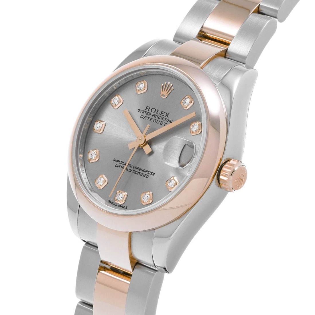 ROLEX DATEJUST SILVER DIAMOND WATCH - 2