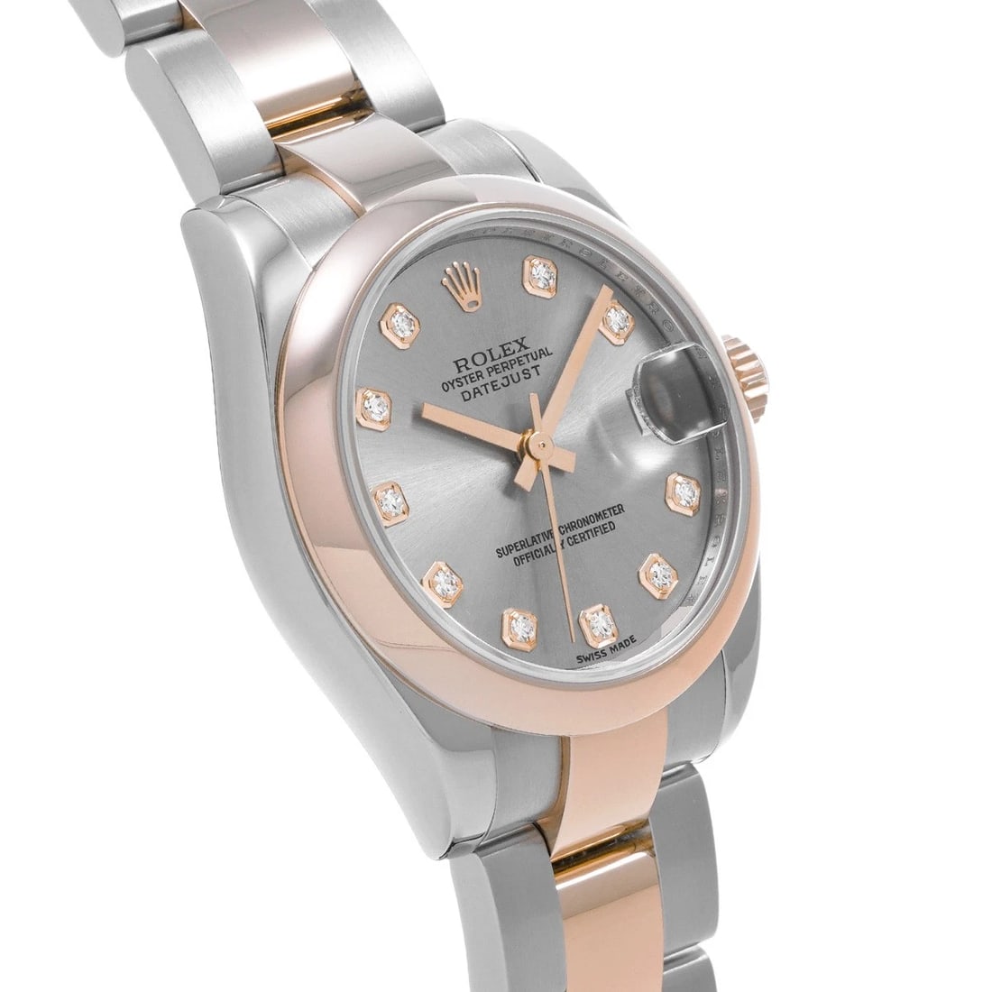 ROLEX DATEJUST SILVER DIAMOND WATCH - 3