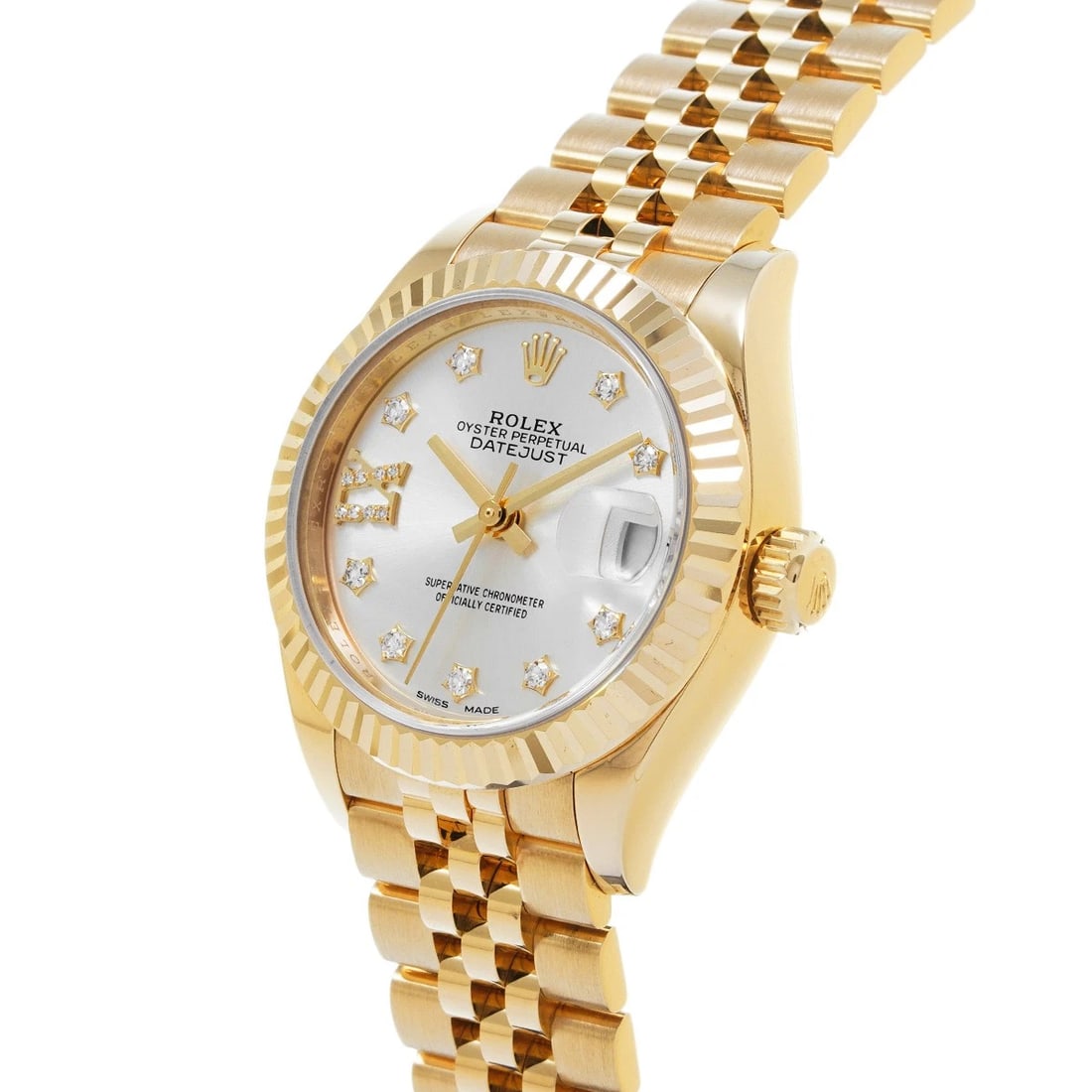 ROLEX DATEJUST SILVER DIAMOND WATCH - 2