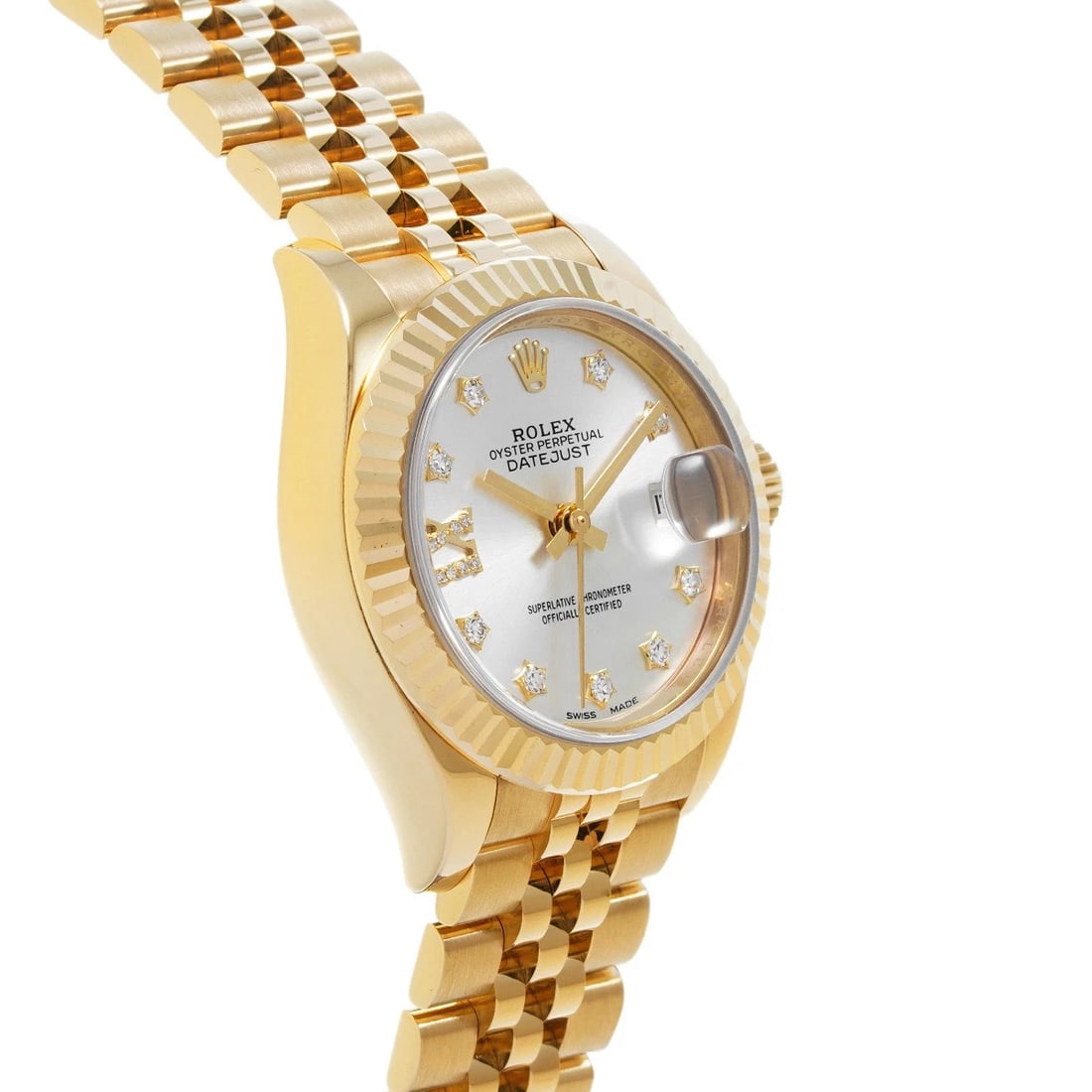 ROLEX DATEJUST SILVER DIAMOND WATCH - 3