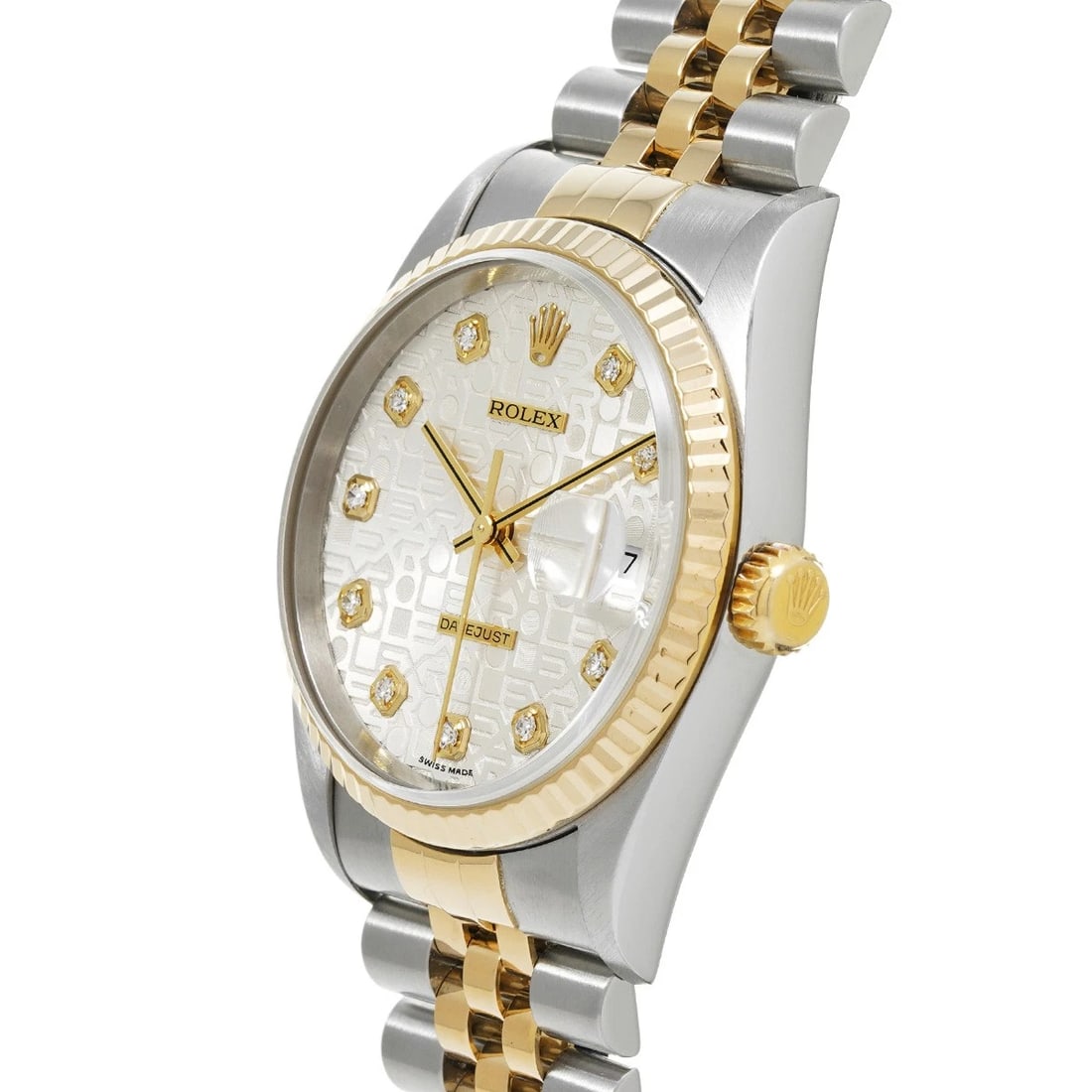ROLEX DATEJUST SILVER COMPUTER DIAMOND WATCH - 2