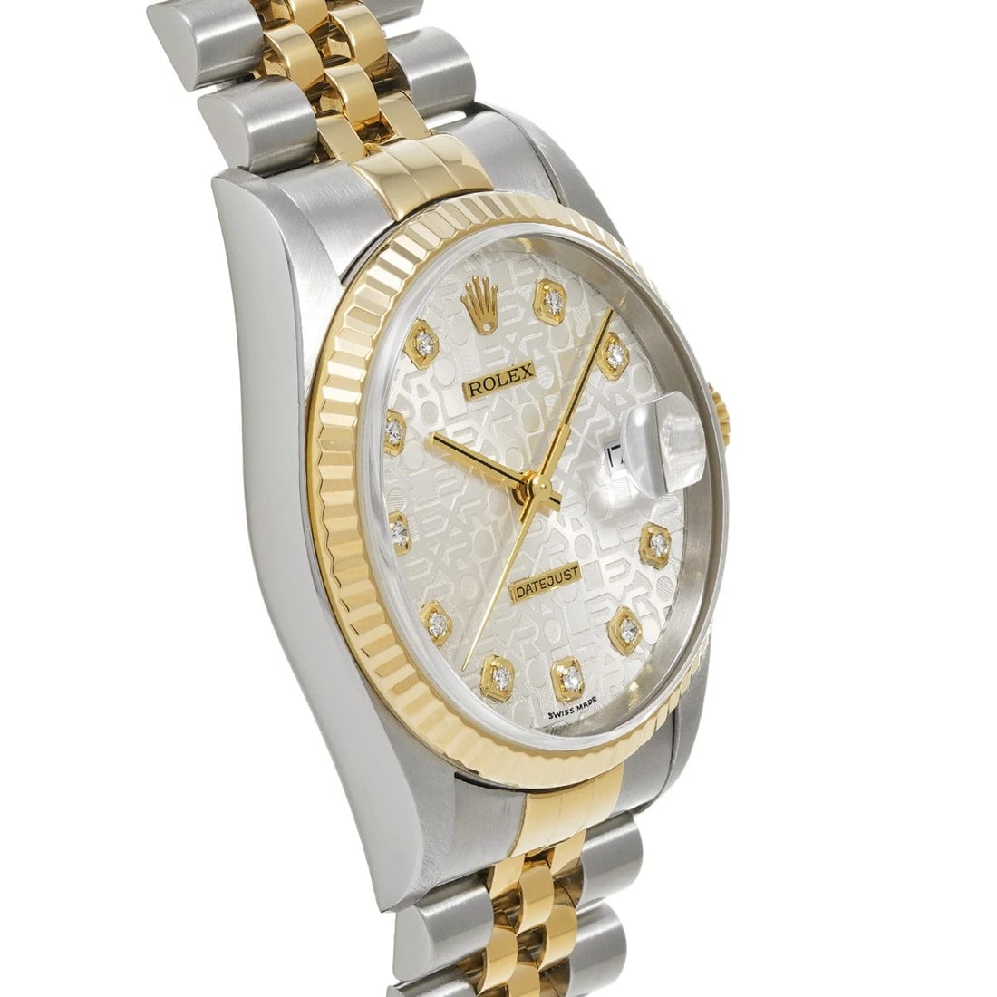 ROLEX DATEJUST SILVER COMPUTER DIAMOND WATCH - 3