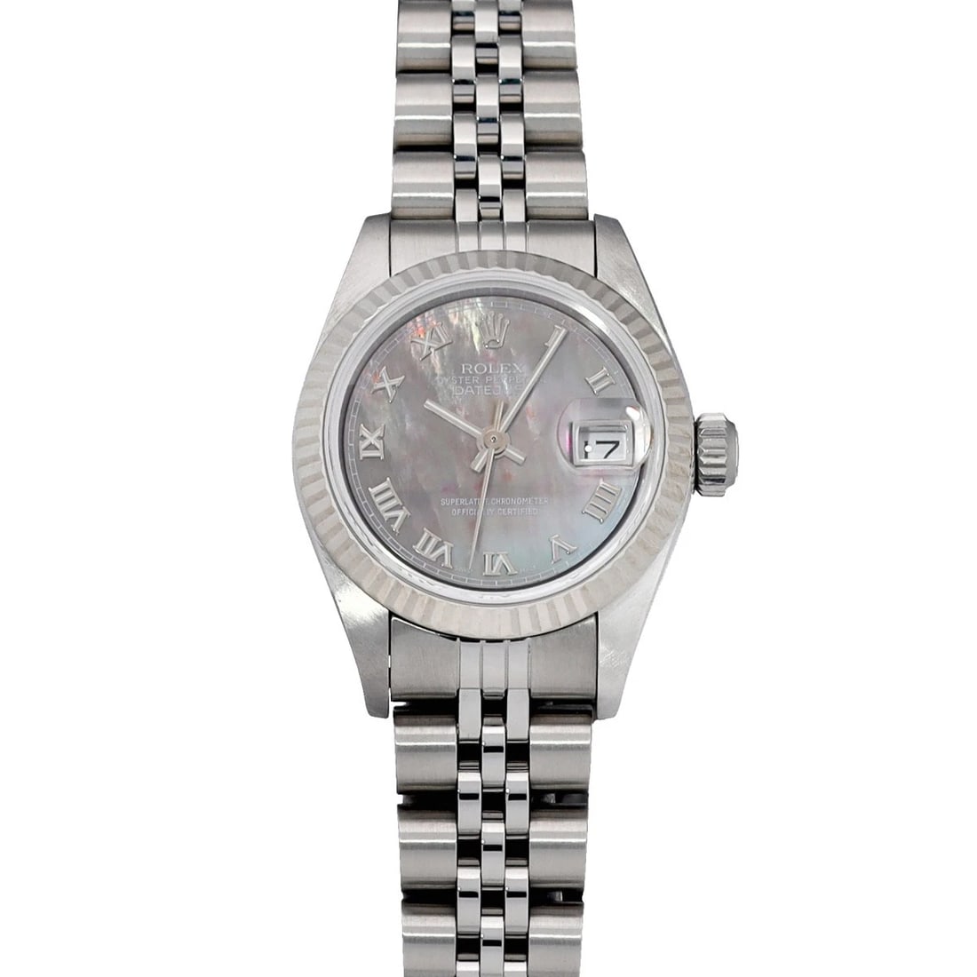 ROLEX DATEJUST SHELL WATCH: ROLEX Datejust shell Watch Brand: ROLEX Type: Wristwatch Material: Band Material Stainless steel, Case Material Stainless steel Color: Dial Color shell Size: ??Case? H/about 26mm W/about 26mm D/ab