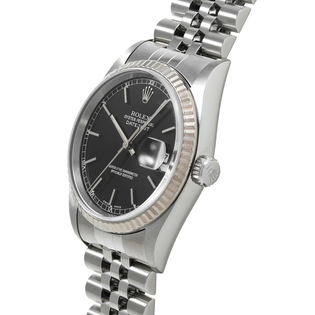 ROLEX DATEJUST BLACK WATCH - 2
