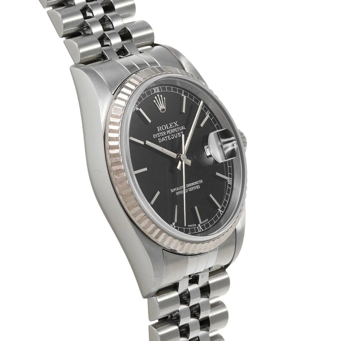 ROLEX DATEJUST BLACK WATCH - 3