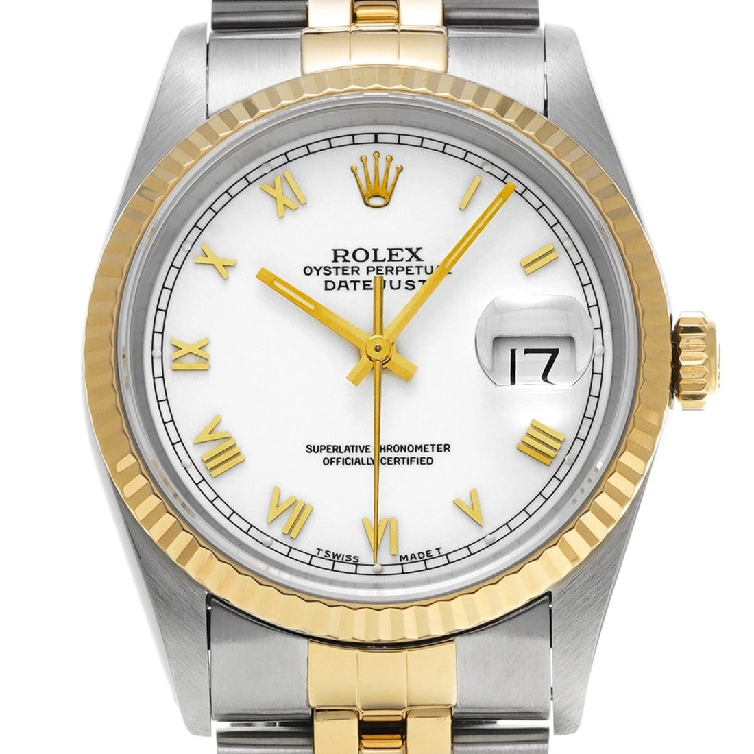 ROLEX DATEJUST WHITE WATCH - 4