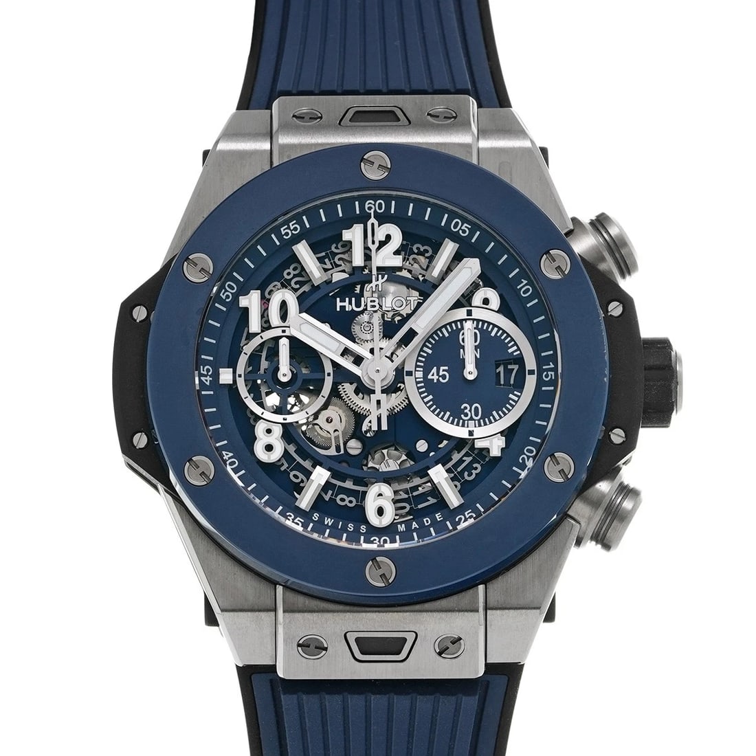 HUBLOT TITANIUM BLUE CERAMIC WATCH (1 of 4)