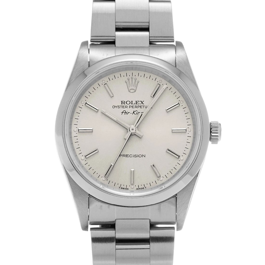 ROLEX AIR KING SILVER WATCH: ROLEX Air King Silver Watch Brand: ROLEX Type: Wristwatch Material: Band Material Stainless steel, Case Material Stainless steel Color: Dial Color Silver Size: ??Case? H/about 34mm W/about