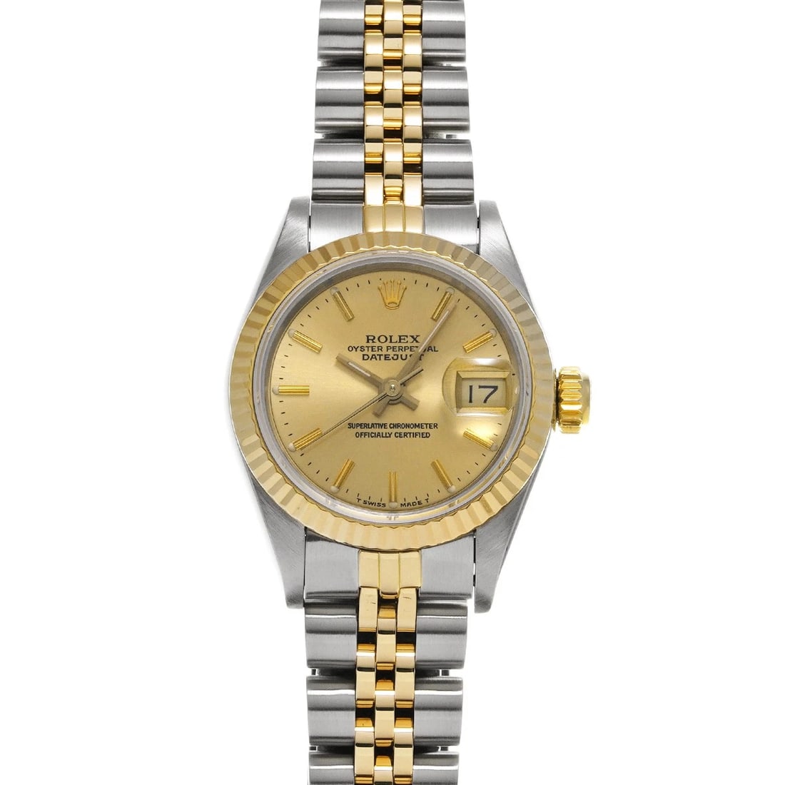 ROLEX DATEJUST CHAMPAGNE WATCH: ROLEX Datejust Champagne Watch Brand: ROLEX Type: Wristwatch Material: Band Material Stainless steel/Yellow Gold, Case Material Stainless steel Color: Dial Color Champagne Size: ??Case?