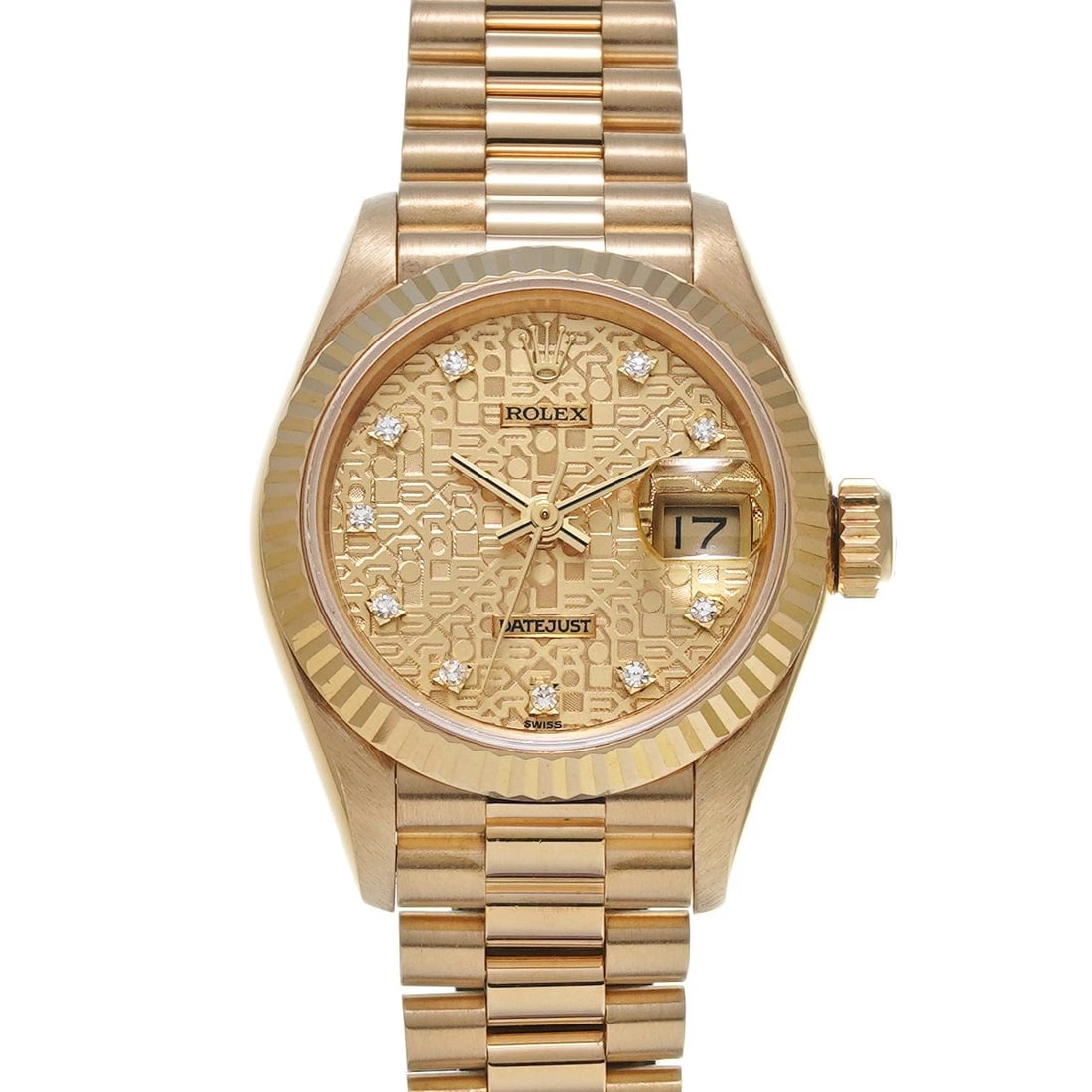 ROLEX DATEJUST CHAMPAGNE COMPUTER DIAMOND WATCH: ROLEX Datejust Champagne computer diamond Watch Brand: ROLEX Type: Wristwatch Material: Band Material Yellow Gold, Case Material Yellow Gold Color: Dial Color Champagne computer/diamond Size: