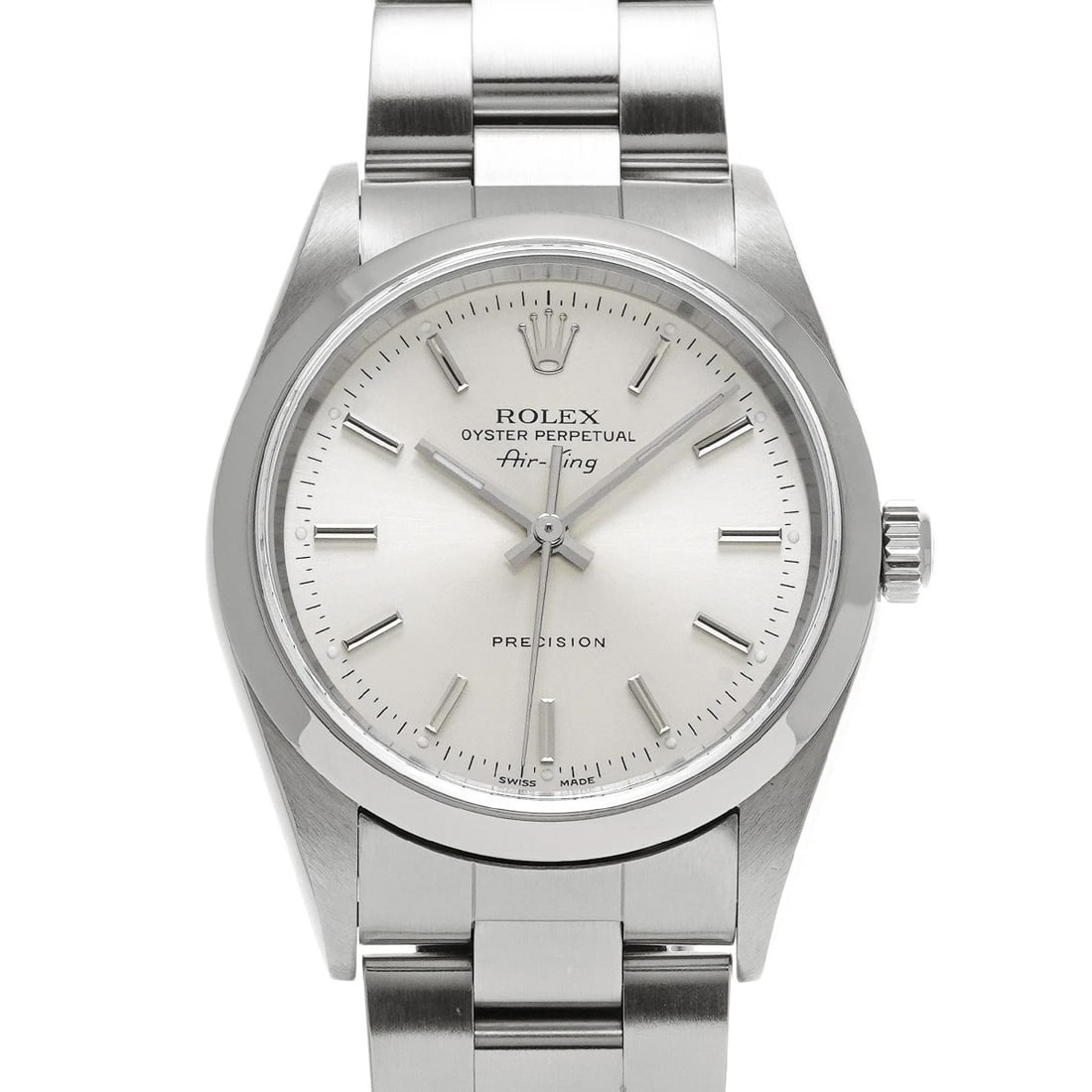 ROLEX AIR KING SILVER WATCH: ROLEX Air King Silver Watch Brand: ROLEX Type: Wristwatch Material: Band Material Stainless steel, Case Material Stainless steel Color: Dial Color Silver Size: ??Case? H/about 34mm W/about
