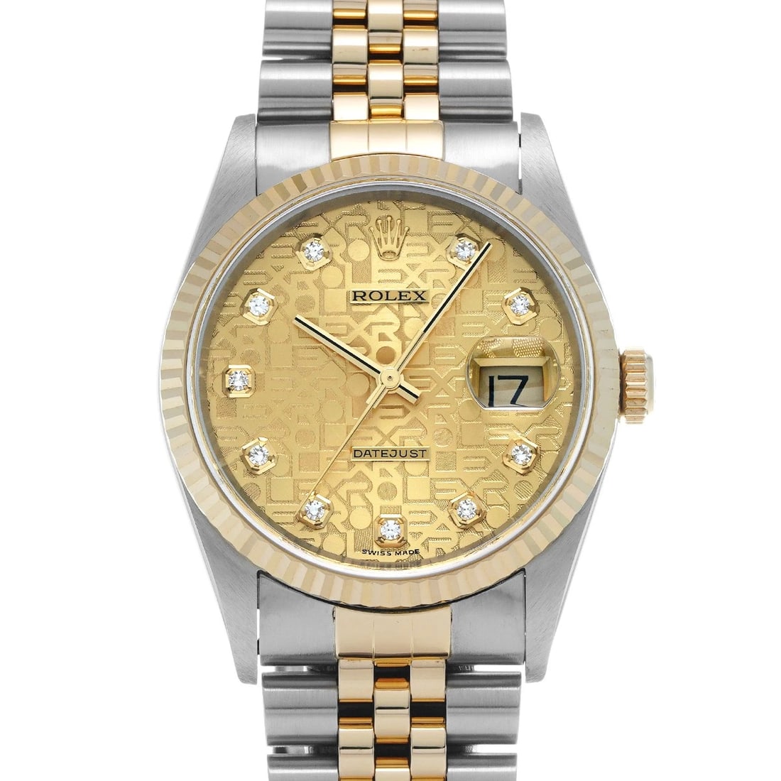 ROLEX DATEJUST CHAMPAGNE COMPUTER DIAMOND WATCH: ROLEX Datejust Champagne computer diamond Watch Brand: ROLEX Type: Wristwatch Material: Band Material Stainless steel/Yellow Gold, Case Material Stainless steel Color: Dial Color Champagne