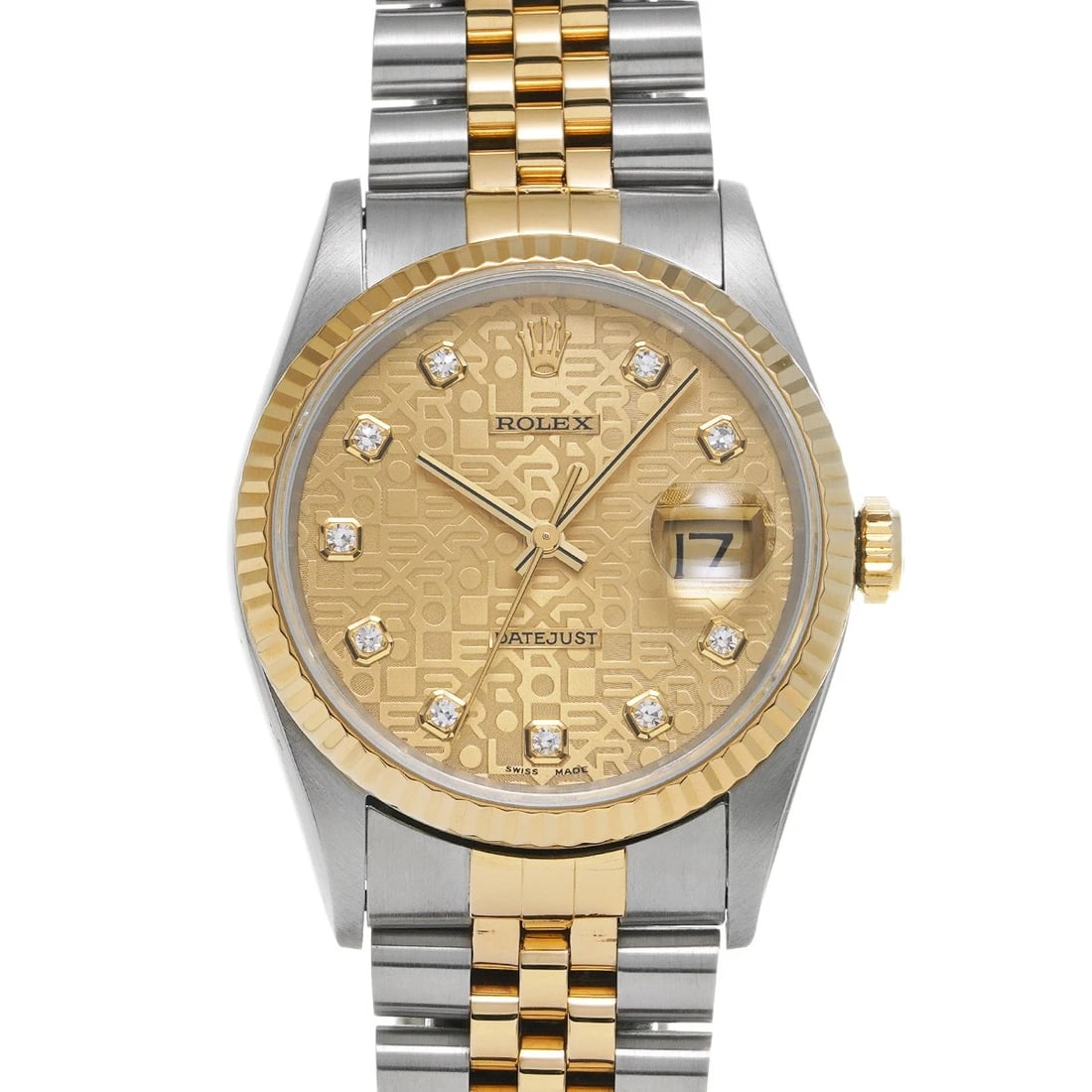 ROLEX DATEJUST CHAMPAGNE COMPUTER DIAMOND WATCH: ROLEX Datejust Champagne computer diamond Watch Brand: ROLEX Type: Wristwatch Material: Band Material Stainless steel/Yellow Gold, Case Material Stainless steel Color: Dial Color Champagne computer