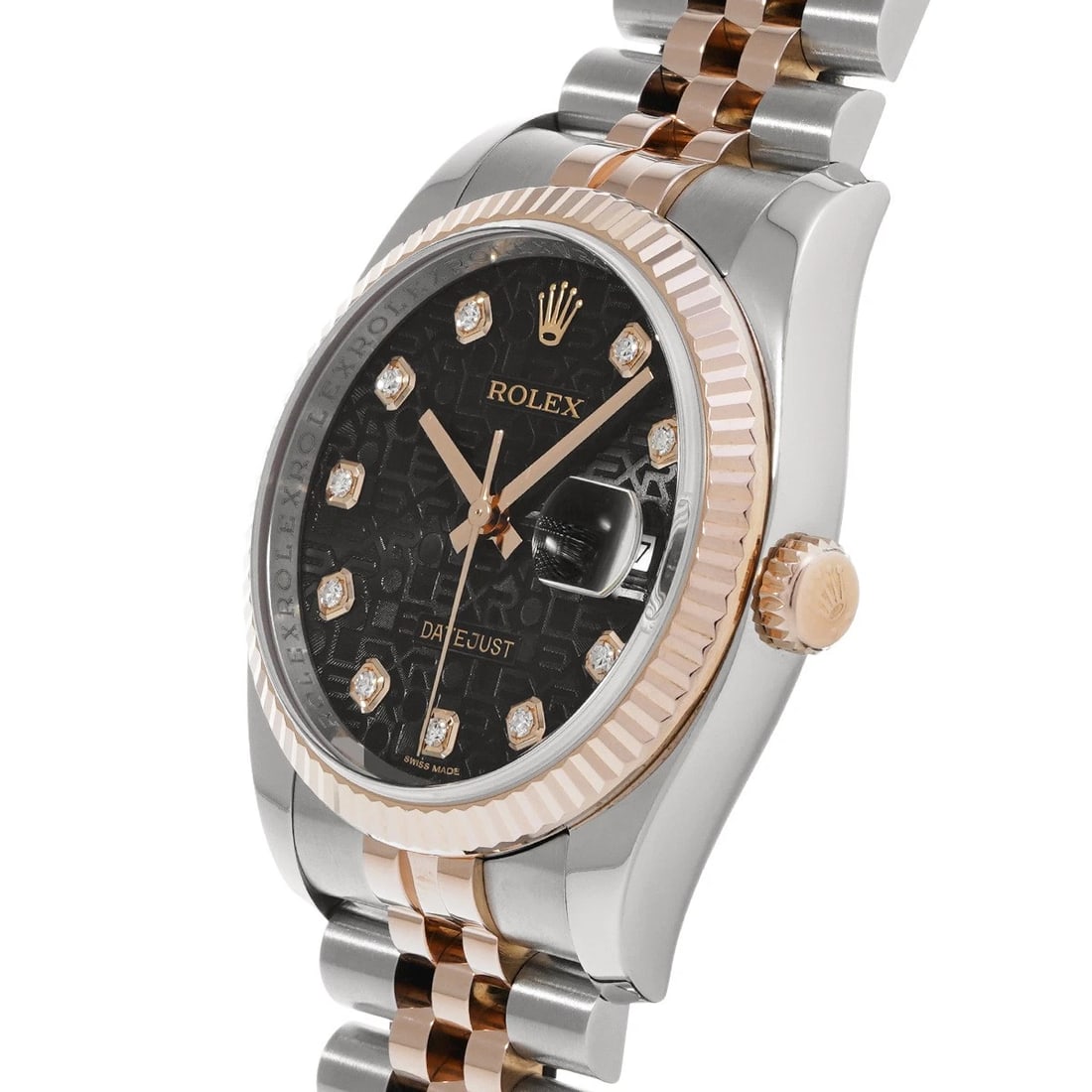 ROLEX DATEJUST BLACK COMPUTER DIAMOND WATCH - 2