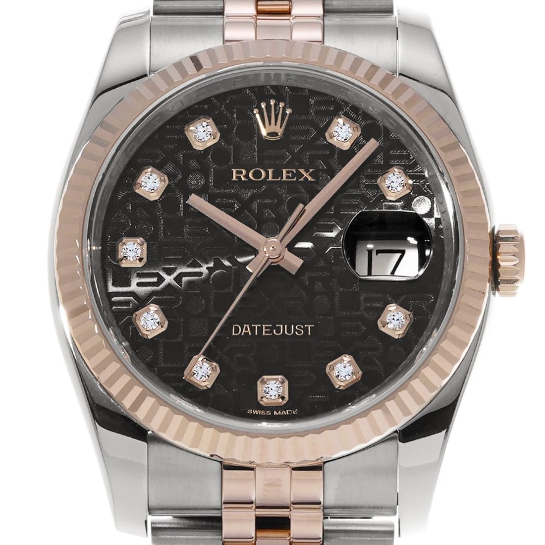 ROLEX DATEJUST BLACK COMPUTER DIAMOND WATCH - 4
