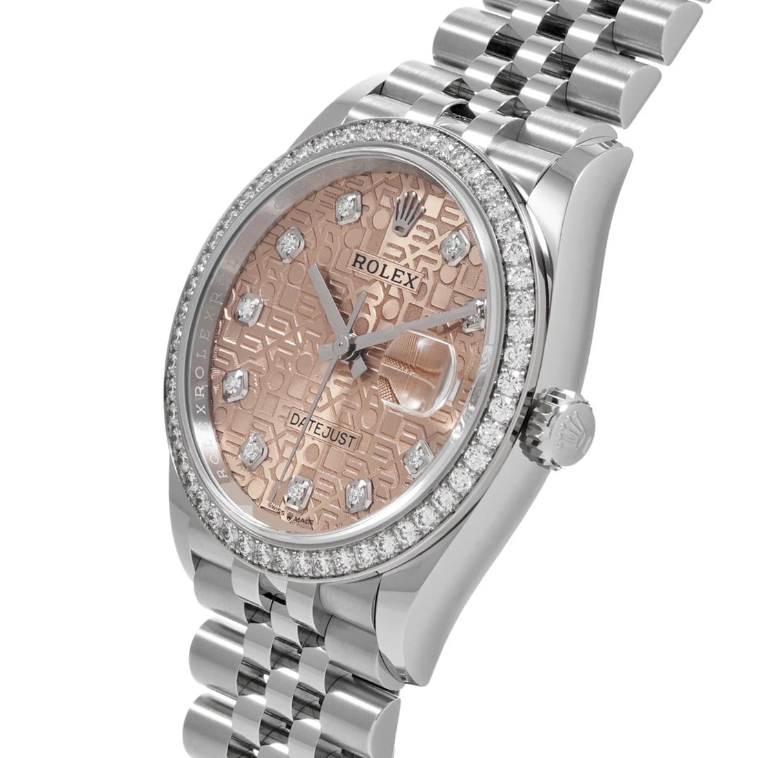 ROLEX DATEJUST PINK COMPUTER DIAMOND WATCH - 2