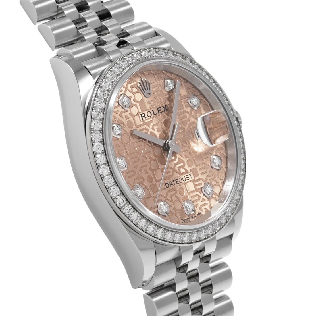 ROLEX DATEJUST PINK COMPUTER DIAMOND WATCH - 3
