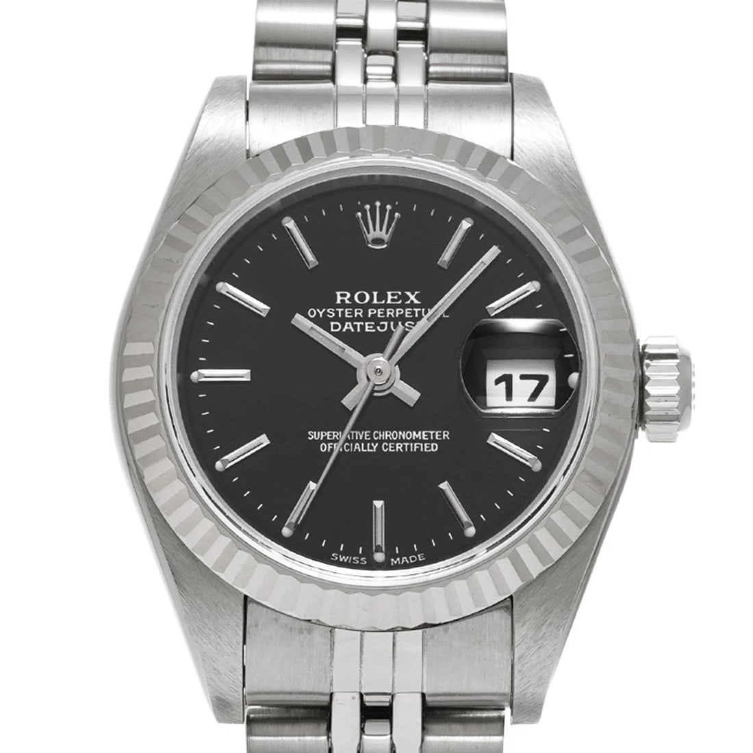 ROLEX DATEJUST BLACK WATCH - 4