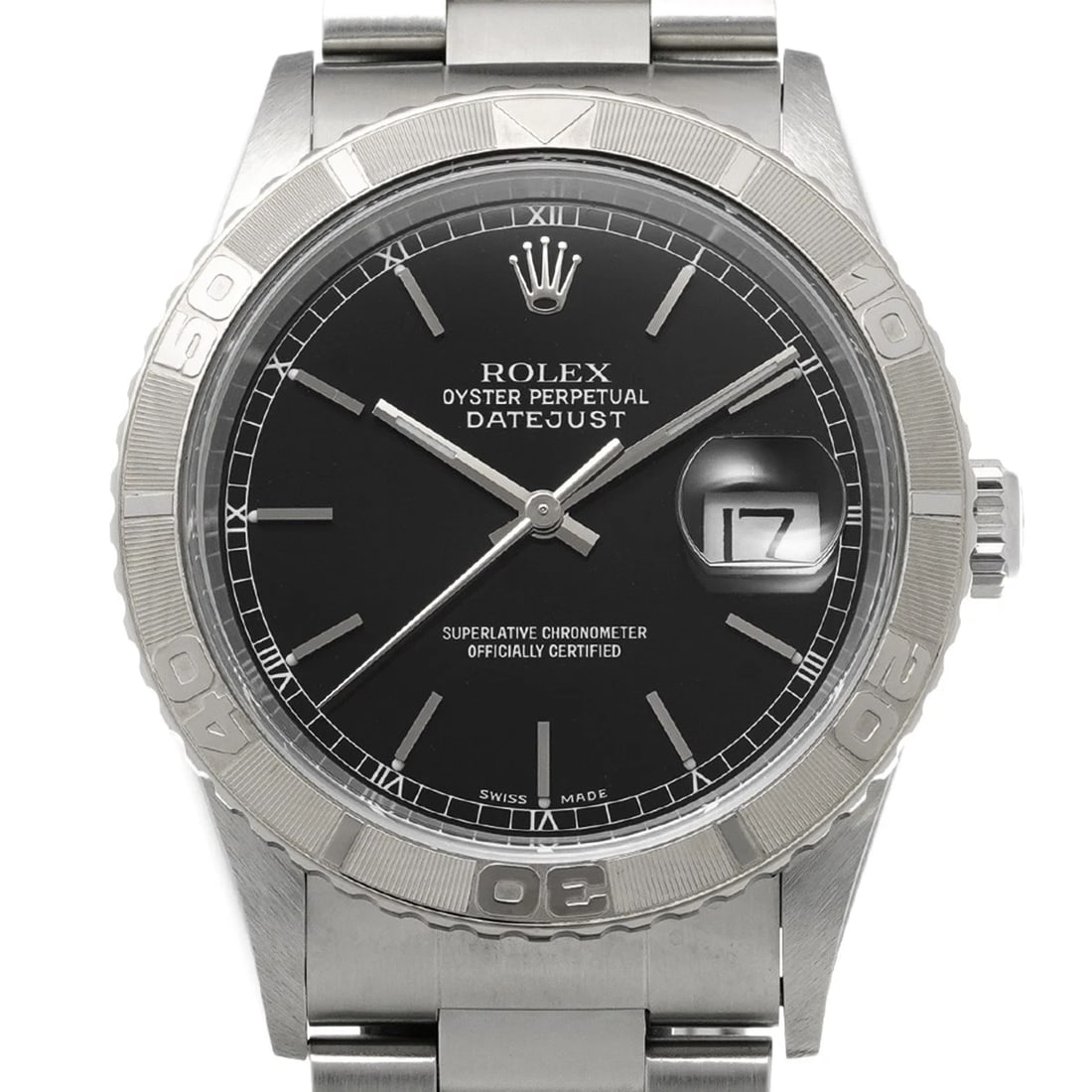 ROLEX DATEJUST BLACK WATCH - 4