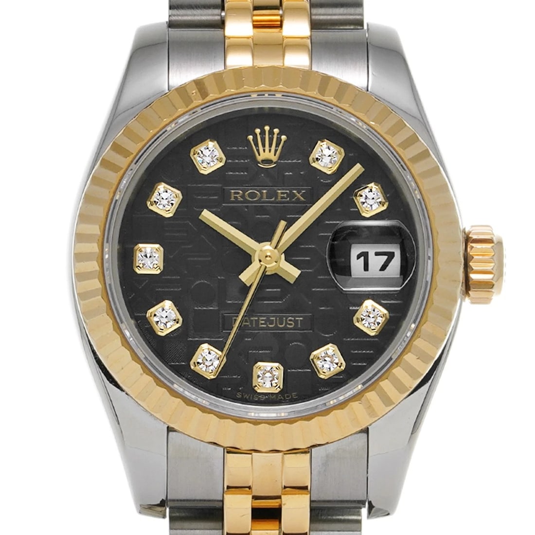 ROLEX DATEJUST BLACK COMPUTER DIAMOND WATCH - 4