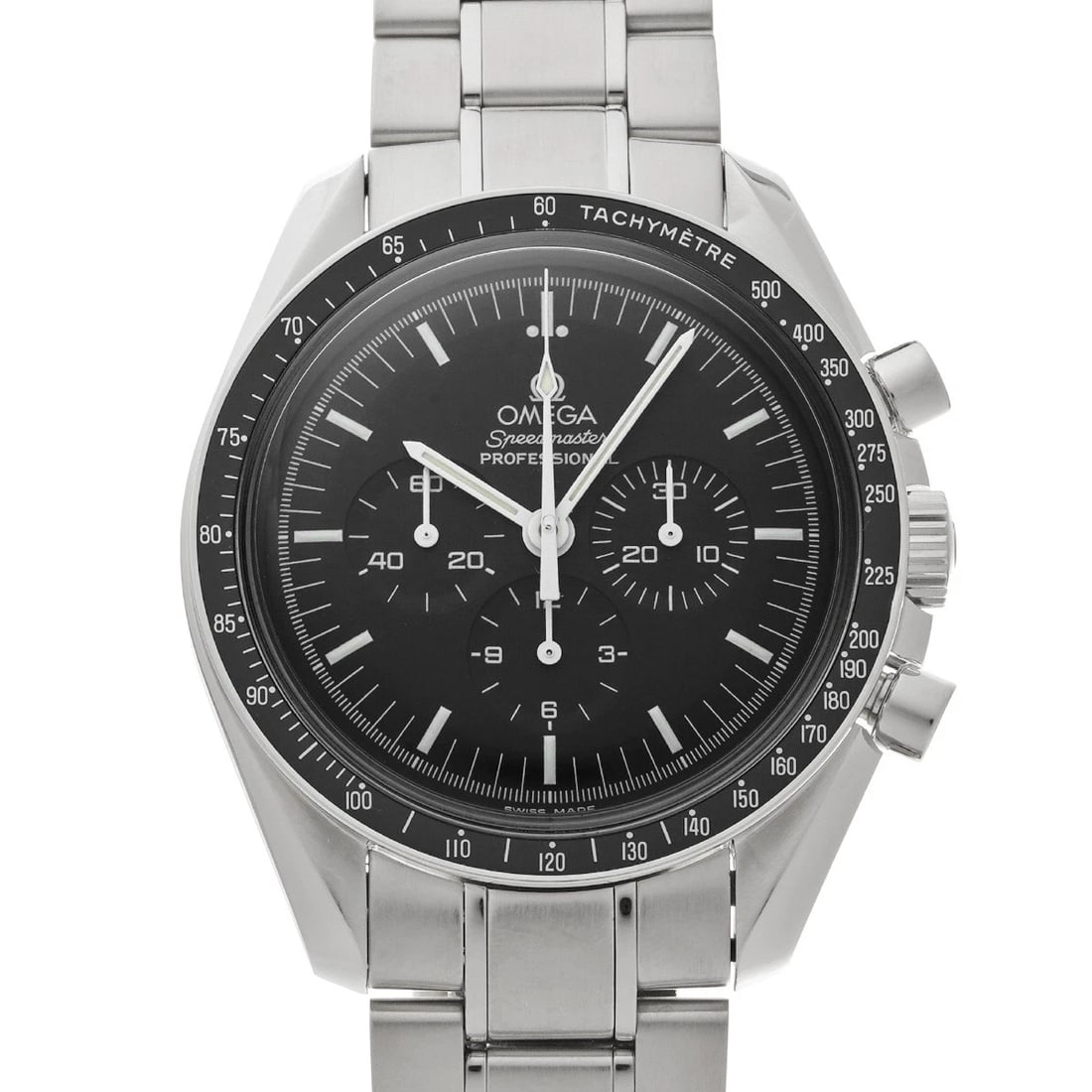 OMEGA SPEEDMASTER BLACK WATCH: OMEGA Speedmaster black Watch Brand: OMEGA Type: Wristwatch Material: Band Material Stainless steel, Case Material Stainless steel Color: Dial Color black Size: ??Case? H/about 42mm W/about
