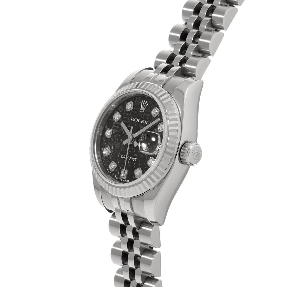 ROLEX DATEJUST BLACK COMPUTER DIAMOND WATCH - 2