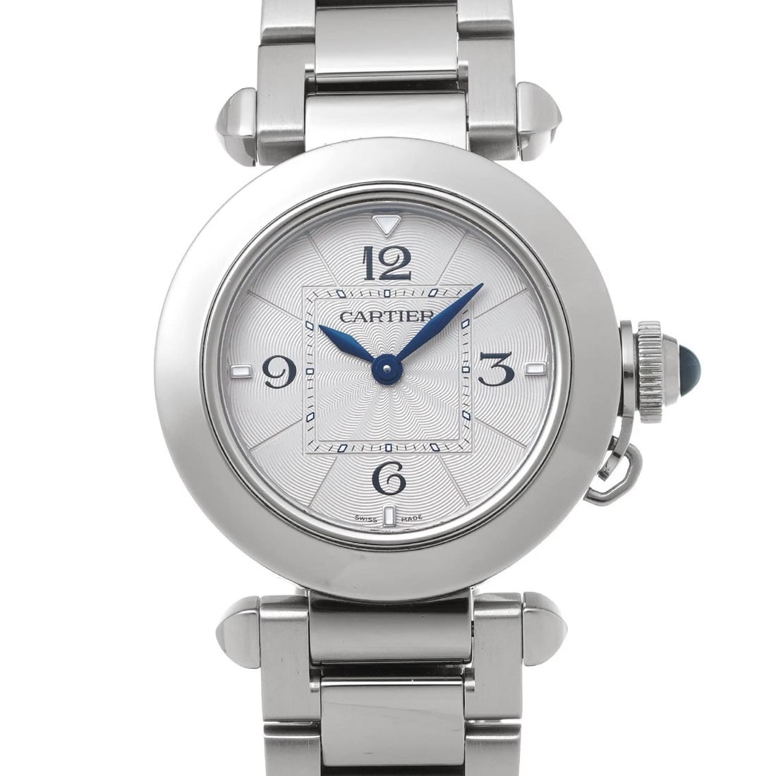 CARTIER PASHA SILVER WATCH: CARTIER Pasha Silver Watch Brand: CARTIER Type: Wristwatch Material: Band Material Stainless steel, Case Material Stainless steel Color: Dial Color Silver Size: ??Case? H/about 30mm W/about