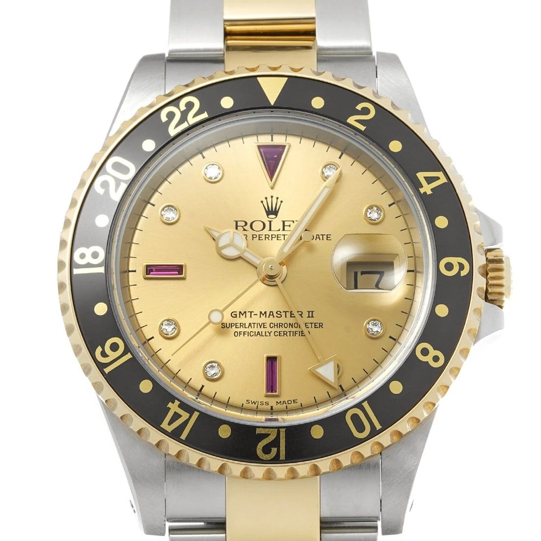 ROLEX MASTER BLACK DIAMOND RUBY WATCH - 4