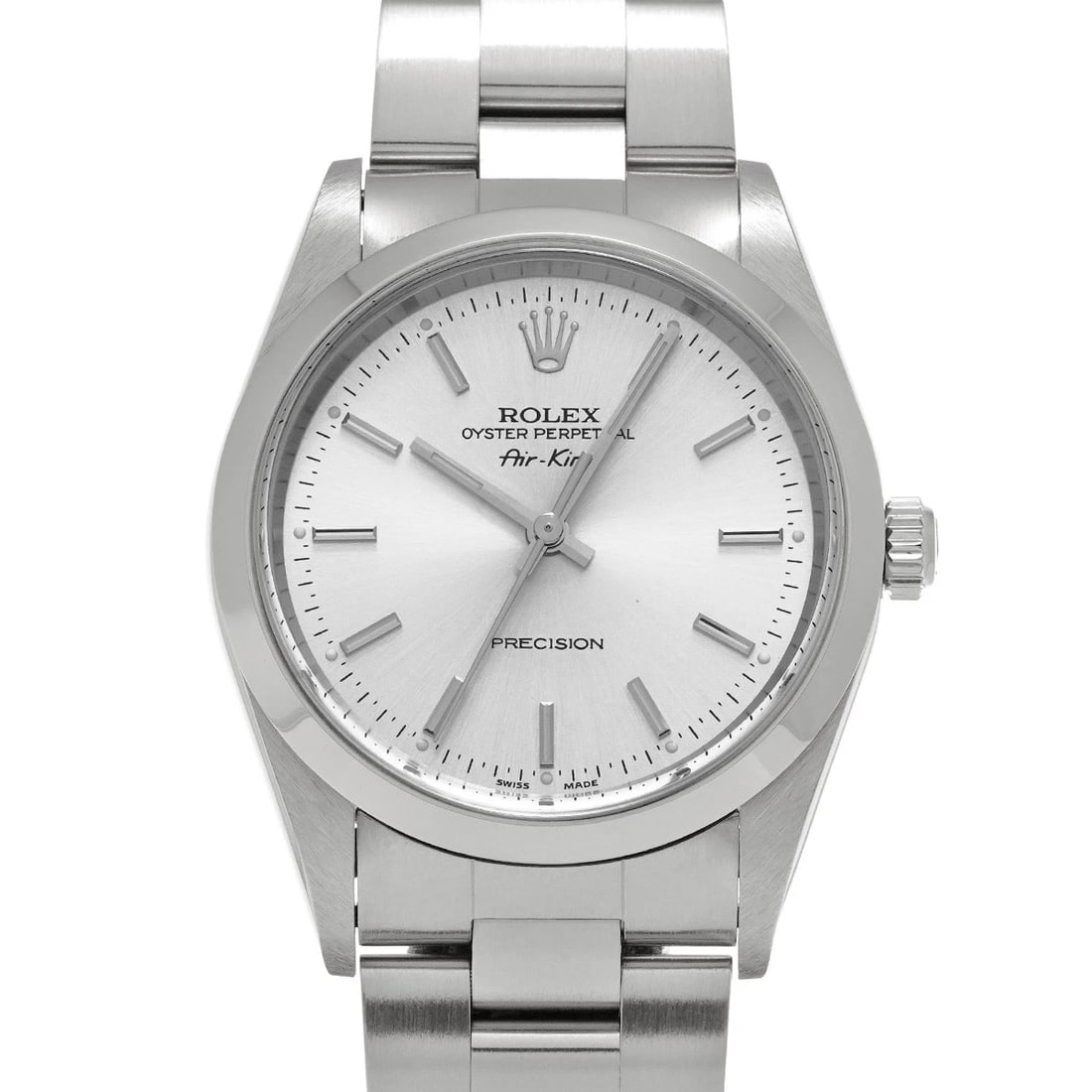 ROLEX AIR KING SILVER WATCH: ROLEX Air King Silver Watch Brand: ROLEX Type: Wristwatch Material: Band Material Stainless steel, Case Material Stainless steel Color: Dial Color Silver Size: ??Case? H/about 34mm W/about