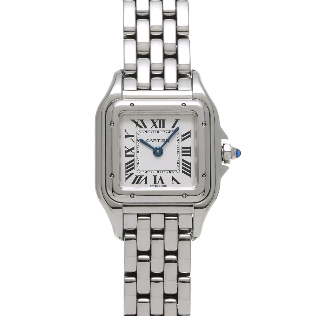 CARTIER PANTHERE SILVER WATCH: CARTIER Panthere Silver Watch Brand: CARTIER Type: Wristwatch Material: Band Material Stainless steel, Case Material Stainless steel Color: Dial Color Silver Size: ??Case? H/about 30mm W/about