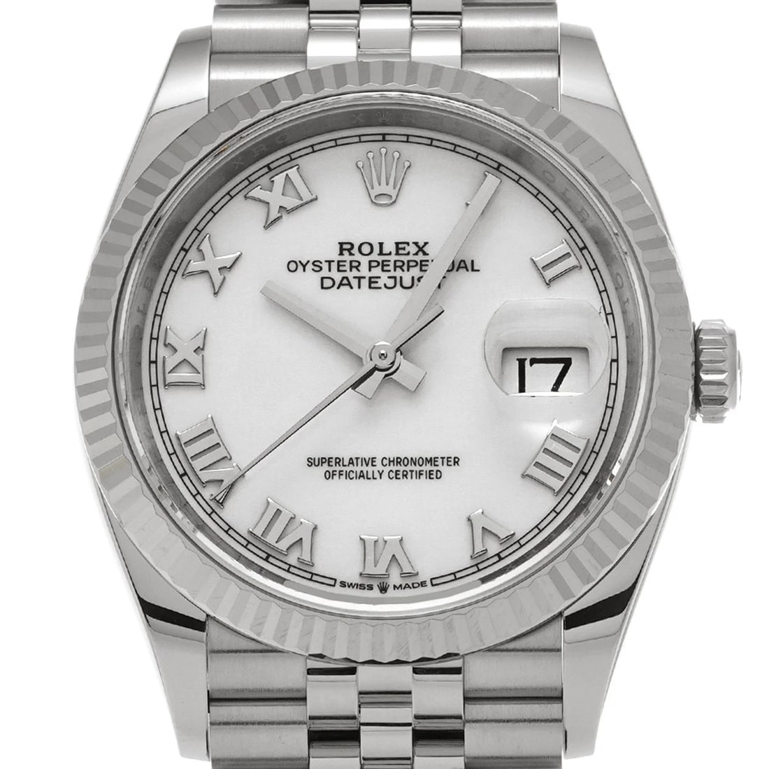ROLEX DATEJUST WHITE WATCH - 4