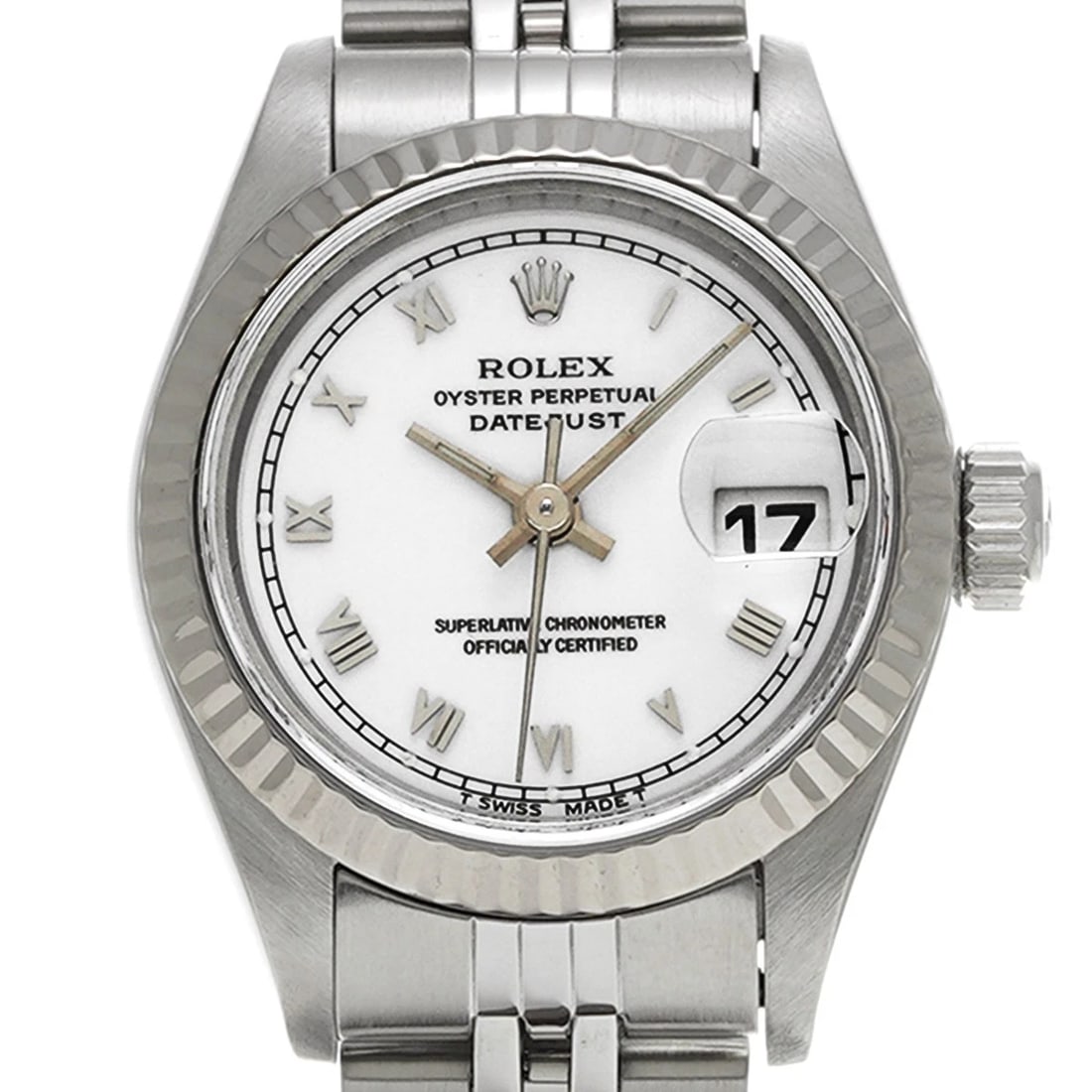 ROLEX DATEJUST WHITE WATCH - 4