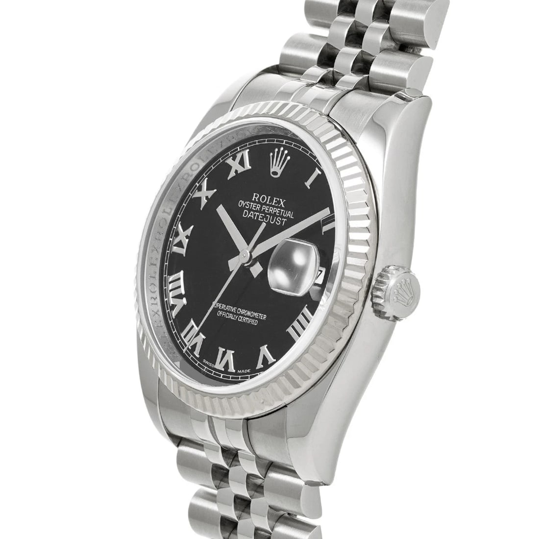 ROLEX DATEJUST BLACK WATCH - 2
