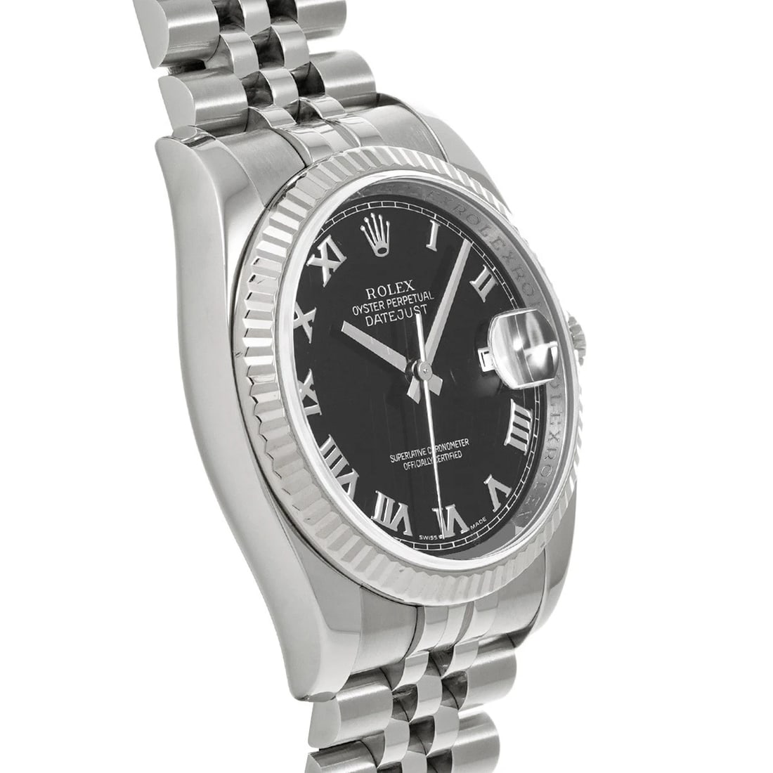 ROLEX DATEJUST BLACK WATCH - 3