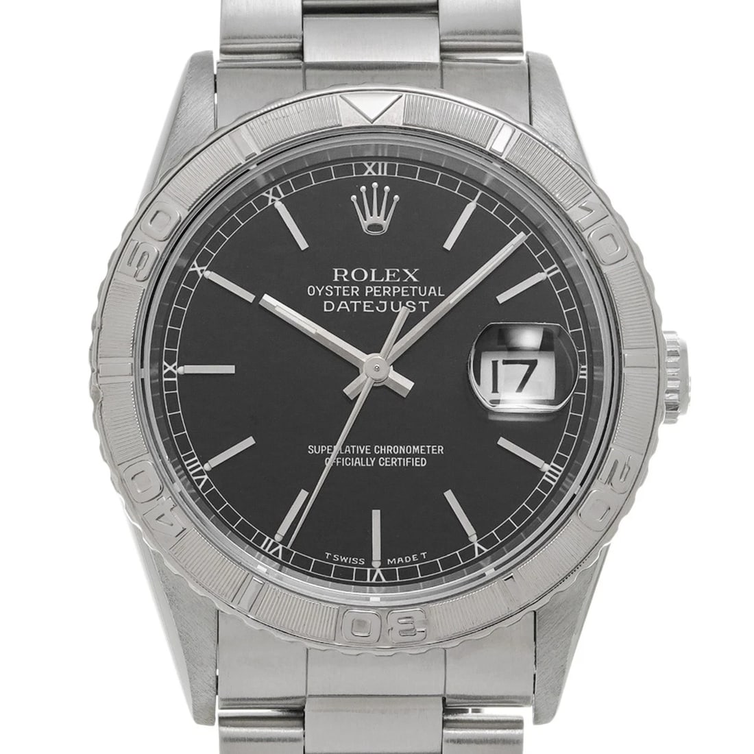 ROLEX DATEJUST BLACK WATCH - 4