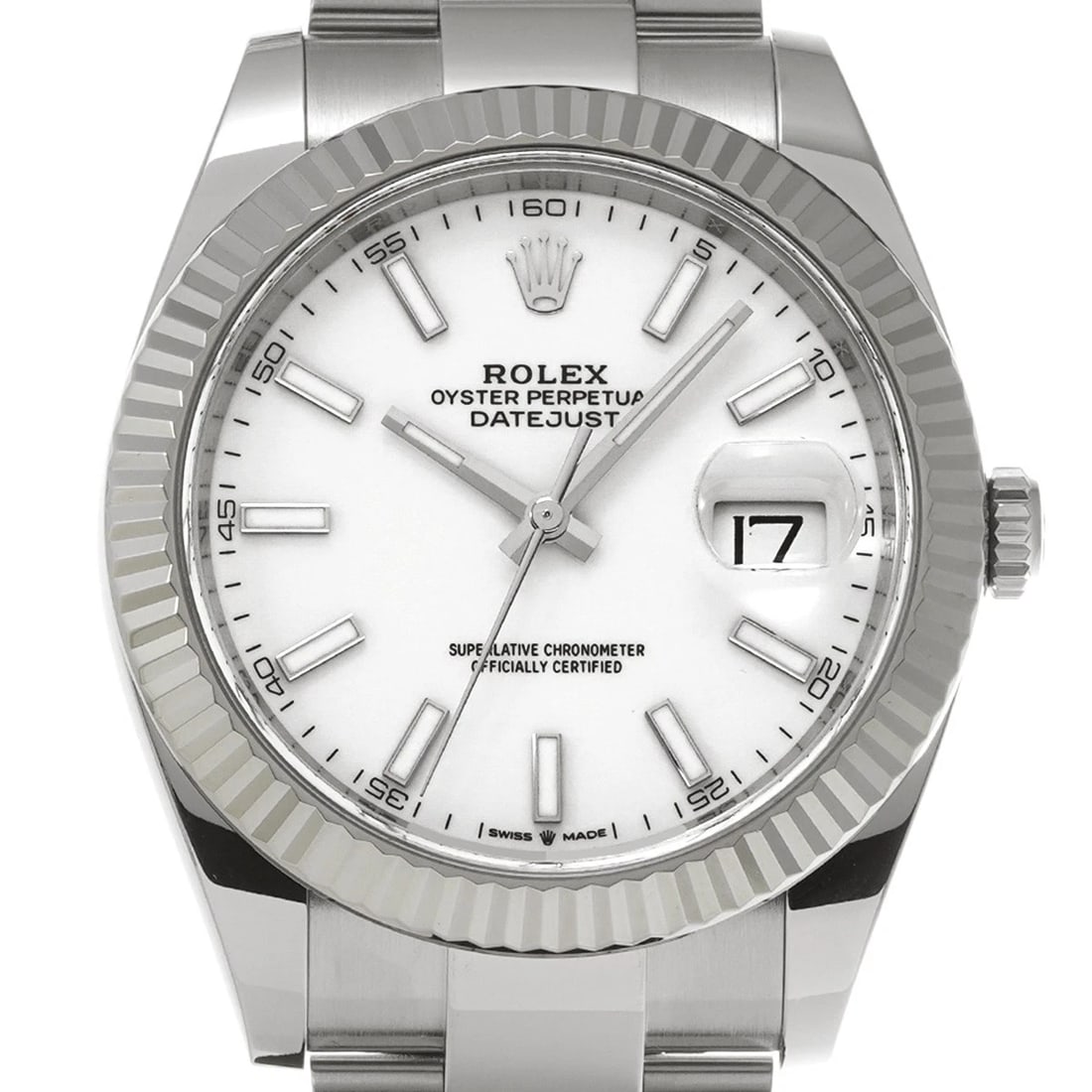 ROLEX DATEJUST WHITE WATCH - 4