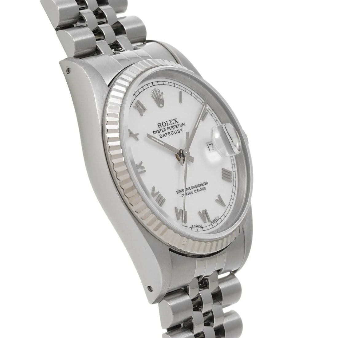 ROLEX DATEJUST WHITE WATCH - 3