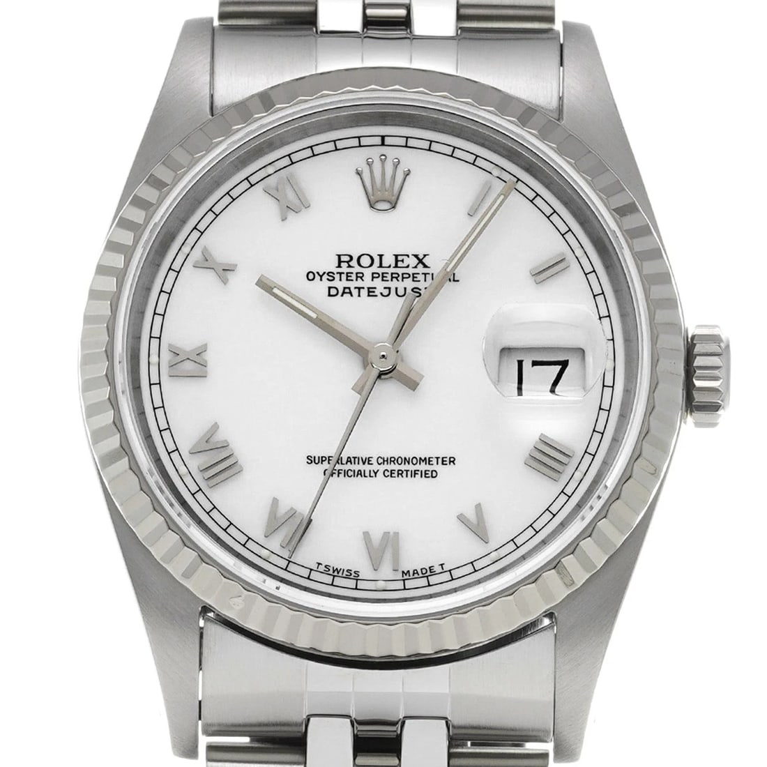 ROLEX DATEJUST WHITE WATCH - 4