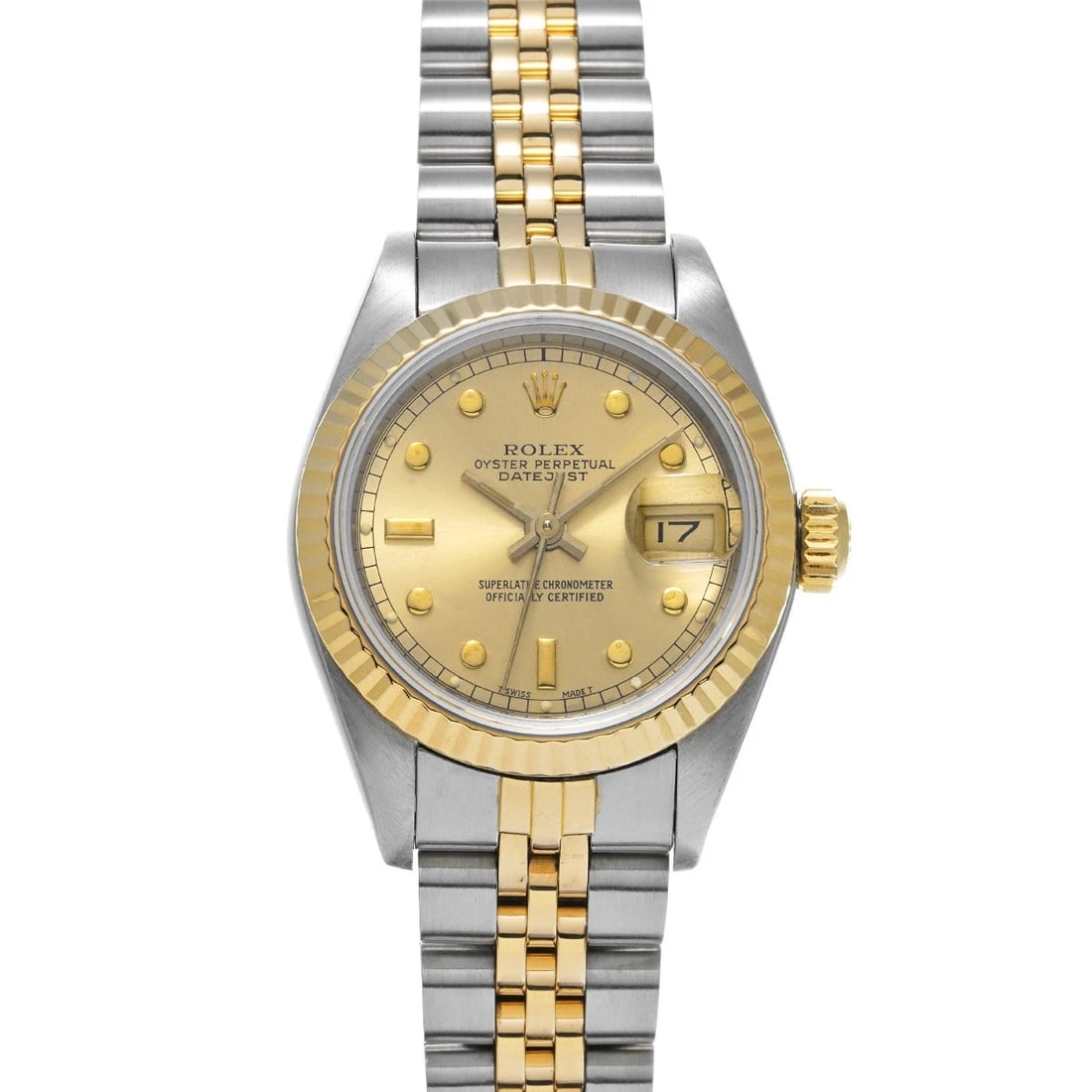 ROLEX DATEJUST CHAMPAGNE WATCH: ROLEX Datejust Champagne Watch Brand: ROLEX Type: Wristwatch Material: Band Material Stainless steel/Yellow Gold, Case Material Stainless steel Color: Dial Color Champagne Size: ??Case? H/about 26