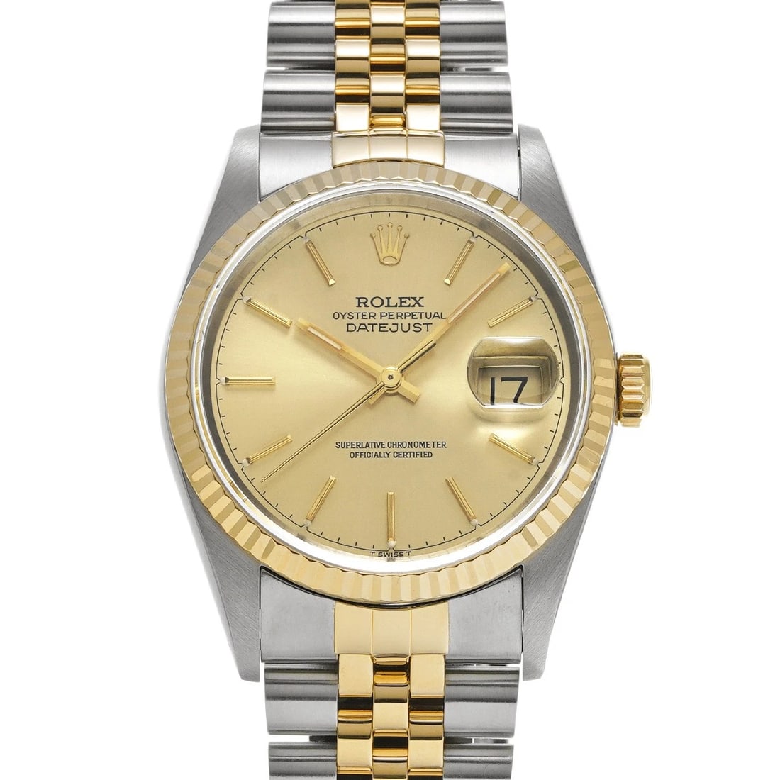 ROLEX DATEJUST CHAMPAGNE WATCH: ROLEX Datejust Champagne Watch Brand: ROLEX Type: Wristwatch Material: Band Material Stainless steel/Yellow Gold, Case Material Stainless steel Color: Dial Color Champagne Size: ??Case?