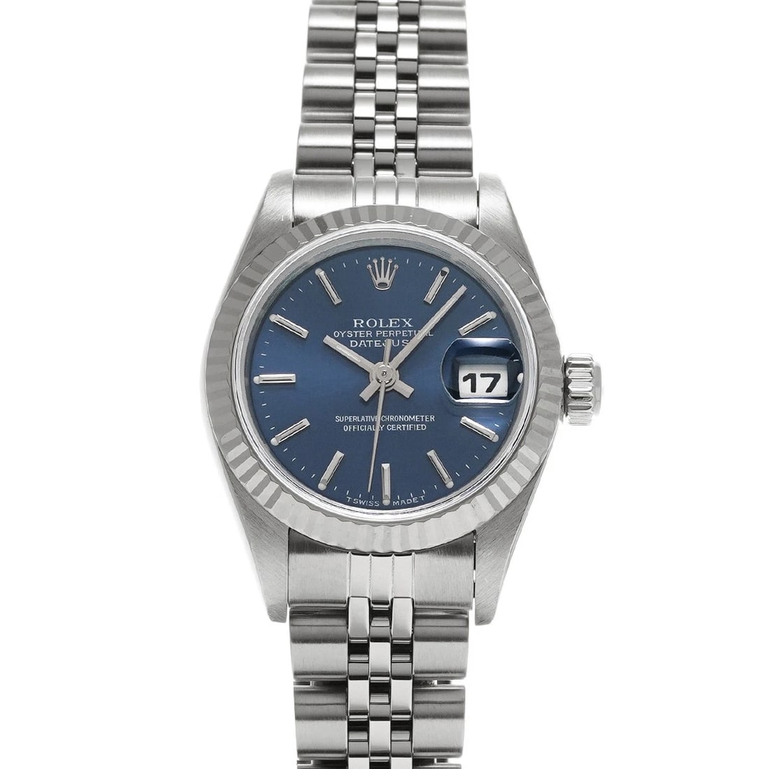 ROLEX DATEJUST BLUE WATCH: ROLEX Datejust blue Watch Brand: ROLEX Type: Wristwatch Material: Band Material Stainless steel, Case Material Stainless steel Color: Dial Color blue Size: ??Case? H/about 26mm W/about 26mm D/abou
