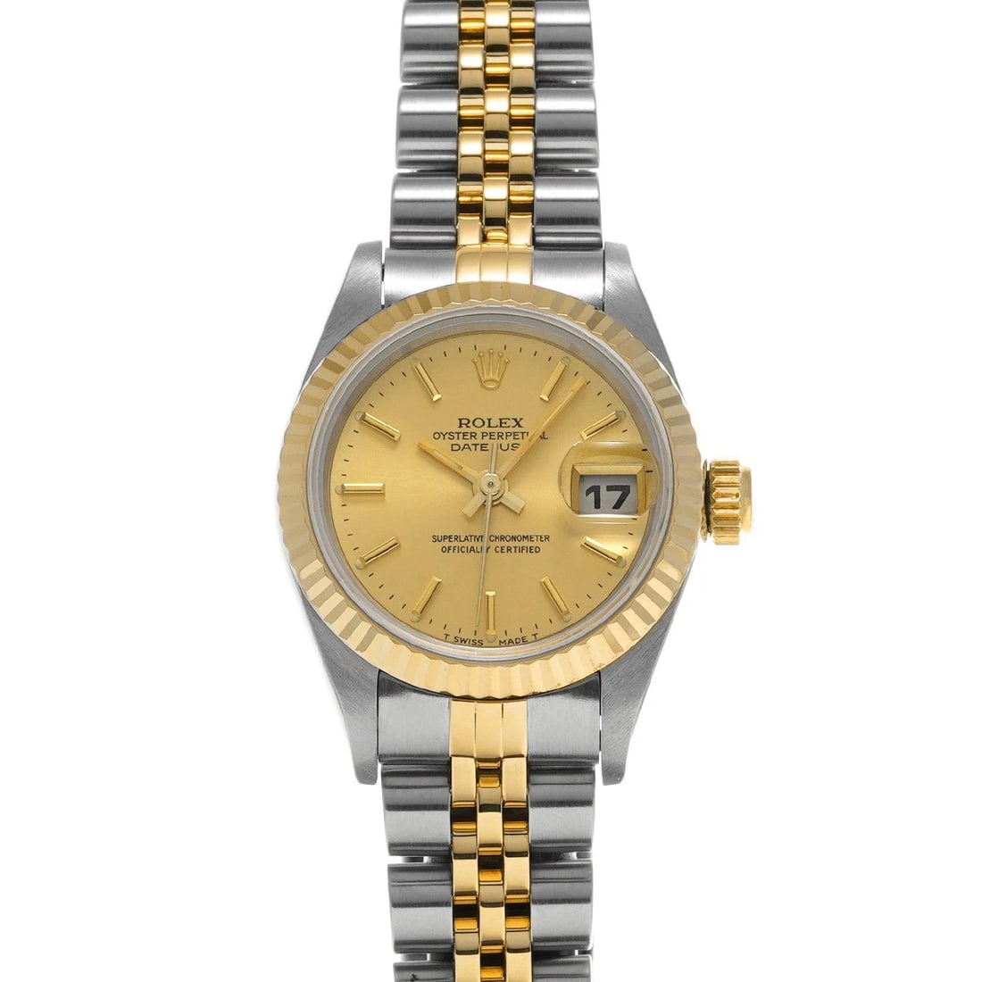 ROLEX DATEJUST CHAMPAGNE WATCH: ROLEX Datejust Champagne Watch Brand: ROLEX Type: Wristwatch Material: Band Material Stainless steel/Yellow Gold, Case Material Stainless steel Color: Dial Color Champagne Size: ??Case?