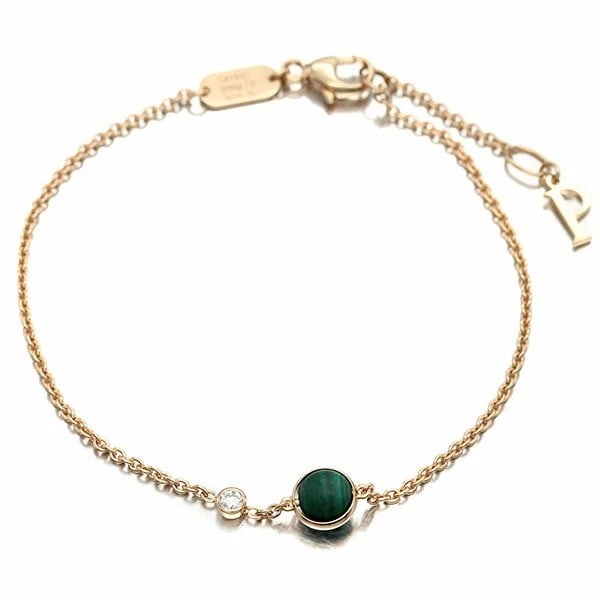 PIAGET POSSESSION MALACHITE DIAMOND 18K ROSE GOLD BRACELET: Piaget Possession Malachite Diamond 18k Rose Gold Bracelet Brand: Piaget Type: Bracelet Material: 18k Rose Gold Main Stone/Creation MalachiteSecondary Stone Natural Color: Pink Size: Inner Circumf